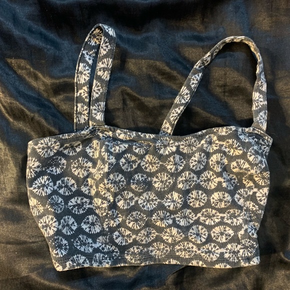 NWOT | Black/White Floral Bandeau w/ Cut Out Back from Garage | Womens Size XS - Picture 1 of 4